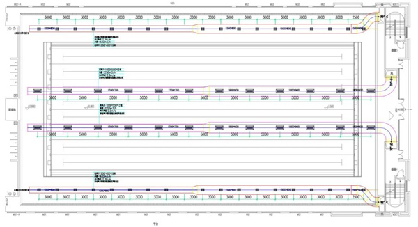南京溧水高级中学游泳馆风管平面布置图